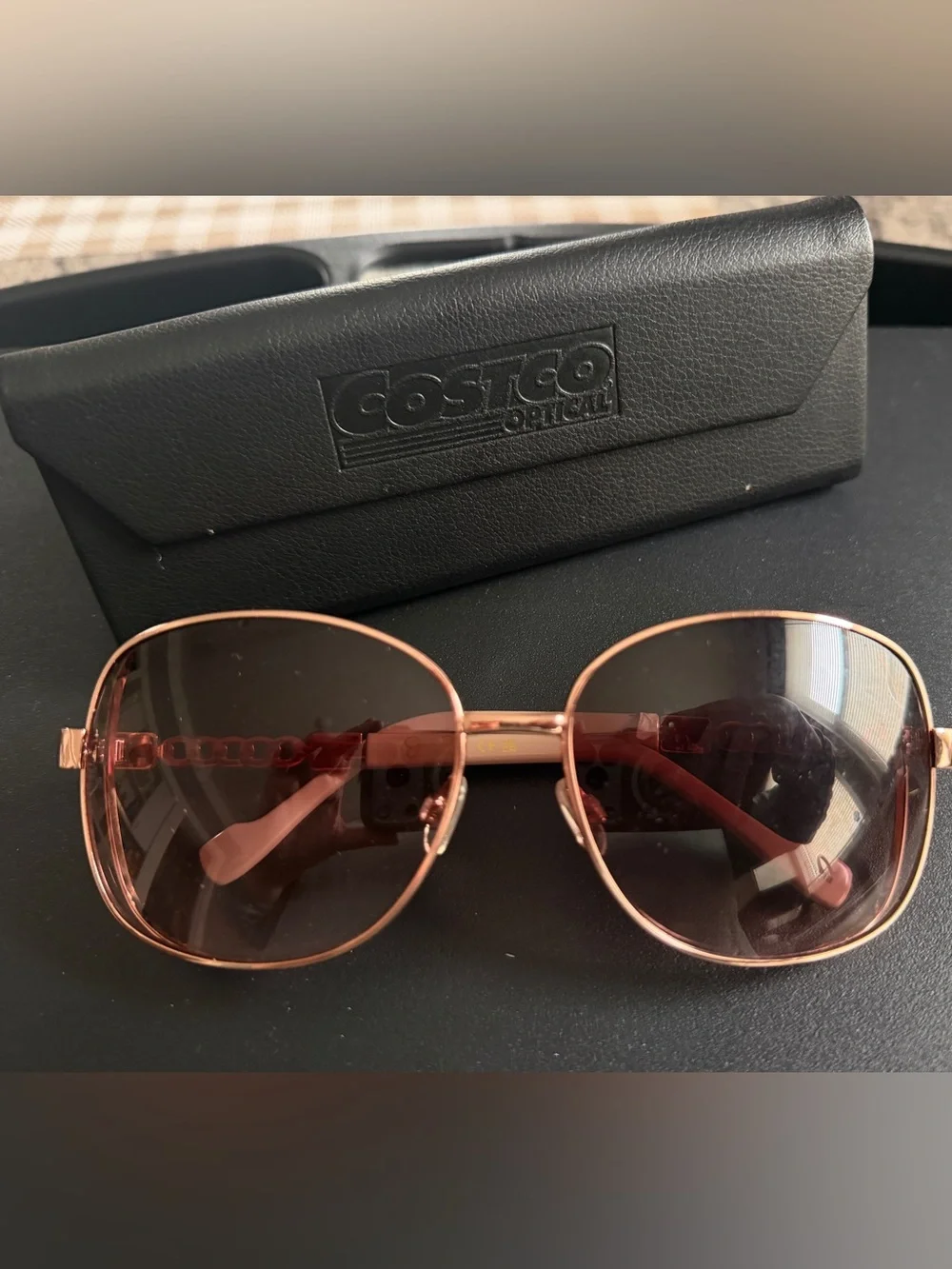 Jessica Simpson Women's Pink-Tinted Rose Gold Aviator Sunglasses Shades NWOT